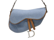 Load image into Gallery viewer, Christian Dior クリスチャンディオール デニム サドルバッグ ワンショルダーバッグ レザー ジョンガリアーノ 美品 中古 4b006146