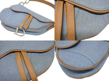 Load image into Gallery viewer, Christian Dior クリスチャンディオール デニム サドルバッグ ワンショルダーバッグ レザー ジョンガリアーノ 美品 中古 4b006146
