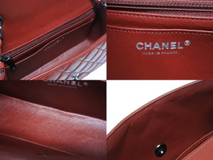 極美品 CHANEL シャネル ミニマトラッセ20 Sフラップ Sチェーンショルダーバッグ 18番台 ココマーク ラムスキン レッド 中古 4b006149