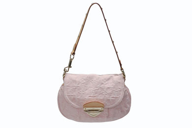 LOUIS VUITTON ルイヴィトン サンセット ワンショルダーバッグ M13347 モノグラム デニム レザー ピンク ゴールド金具 美品 中古 4b006152