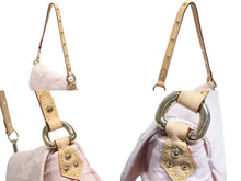 Load image into Gallery viewer, LOUIS VUITTON ルイヴィトン サンセット ワンショルダーバッグ M13347 モノグラム デニム レザー ピンク ゴールド金具 美品 中古 4b006152