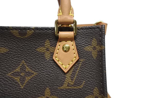 極美品 LOUIS VUITTON ルイヴィトン プティット サックプラ ハンドバッグ M69442 2WAY モノグラム ブラウン ゴールド金具 中古 4b006153