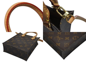 極美品 LOUIS VUITTON ルイヴィトン プティット サックプラ ハンドバッグ M69442 2WAY モノグラム ブラウン ゴールド金具 中古 4b006153