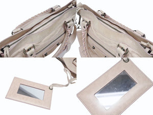 BALENCIAGA バレンシアガ ザ ファースト 2WAY ショルダーバッグ 103208 ピンク アイボリー レザー ハンドバッグ 美品 中古 4b006154