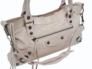 BALENCIAGA バレンシアガ ザ ファースト 2WAY ショルダーバッグ 103208 ピンク アイボリー レザー ハンドバッグ 美品 中古 4b006154