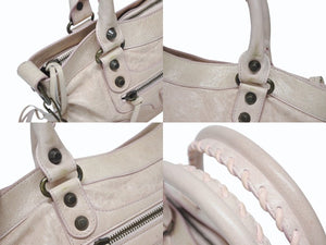 BALENCIAGA バレンシアガ ザ ファースト 2WAY ショルダーバッグ 103208 ピンク アイボリー レザー ハンドバッグ 美品 中古 4b006154