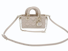 画像をギャラリービューアに読み込む, 極美品 CHRISTIAN DIOR クリスチャンディオール LADY D-JOY 2WAYバッグ マイクロバッグ カナージュベージュ ラムスキン ゴールド金具 中古 4b006155 