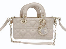 画像をギャラリービューアに読み込む, 極美品 CHRISTIAN DIOR クリスチャンディオール LADY D-JOY 2WAYバッグ マイクロバッグ カナージュベージュ ラムスキン ゴールド金具 中古 4b006155 