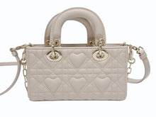 画像をギャラリービューアに読み込む, 極美品 CHRISTIAN DIOR クリスチャンディオール LADY D-JOY 2WAYバッグ マイクロバッグ カナージュベージュ ラムスキン ゴールド金具 中古 4b006155 