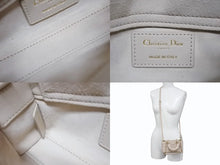 画像をギャラリービューアに読み込む, 極美品 CHRISTIAN DIOR クリスチャンディオール LADY D-JOY 2WAYバッグ マイクロバッグ カナージュベージュ ラムスキン ゴールド金具 中古 4b006155 
