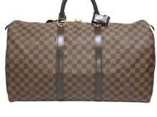 Load image into Gallery viewer, 極美品 LOUIS VUITTON ルイ ヴィトン キーポル50 ボストンバッグ N41427 ダミエキャンバス ブラウン ゴールド金具 中古 4b006161