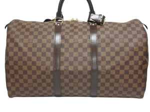 極美品 LOUIS VUITTON ルイ ヴィトン キーポル50 ボストンバッグ N41427 ダミエキャンバス ブラウン ゴールド金具 中古 4b006161