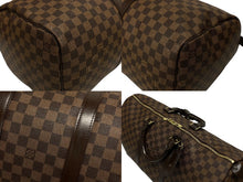 Load image into Gallery viewer, 極美品 LOUIS VUITTON ルイ ヴィトン キーポル50 ボストンバッグ N41427 ダミエキャンバス ブラウン ゴールド金具 中古 4b006161