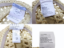 Load image into Gallery viewer, PRADA プラダ クロシェ フェドーラ ハット 1HC360-2M2S ナチュラル ベージュ サイズS 美品 中古 4b006165