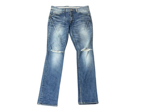 n(n) BY NUMBER (N)INE エヌエヌバイナンバーナイン デニムパンツ ダメージ加工 コットン ポリウレタン ブルー サイズ3 美品 中古 4b006116