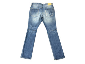 n(n) BY NUMBER (N)INE エヌエヌバイナンバーナイン デニムパンツ ダメージ加工 コットン ポリウレタン ブルー サイズ3 美品 中古 4b006116