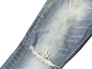 n(n) BY NUMBER (N)INE エヌエヌバイナンバーナイン デニムパンツ ダメージ加工 コットン ポリウレタン ブルー サイズ3 美品 中古 4b006116