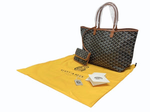 未使用 GOYARD ゴヤール サンルイPM バッグ トートバッグ STLOUIPMLTY01CL01P ブラウン PVC レザー 中古 4b006166 