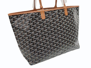 未使用 GOYARD ゴヤール サンルイPM バッグ トートバッグ STLOUIPMLTY01CL01P ブラウン PVC レザー 中古 4b006166 