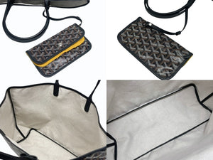 未使用 GOYARD ゴヤール サンルイPM バッグ トートバッグ STLOUIPMLTY01CL01P ブラック PVC レザー 中古 4b006167 