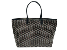 画像をギャラリービューアに読み込む, 未使用 GOYARD ゴヤール サンルイPM バッグ トートバッグ STLOUIPMLTY01CL01P ブラック PVC レザー 中古 4b006167 
