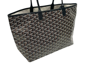 未使用 GOYARD ゴヤール サンルイPM バッグ トートバッグ STLOUIPMLTY01CL01P ブラック PVC レザー 中古 4b006167 