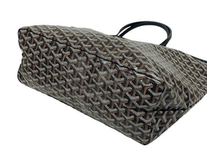 未使用 GOYARD ゴヤール サンルイPM バッグ トートバッグ STLOUIPMLTY01CL01P ブラック PVC レザー 中古 4b006167 