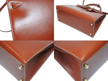 Load image into Gallery viewer, 極美品 HERMES エルメス ケリー28 外縫い ブリック ◽︎A刻印 カーフスキン ゴールド金具 ハンドバッグ 中古 4b006169