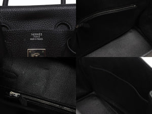 HERMES エルメス BIRKIN バーキン35 ブラック ゴールド金具 トリヨンクレマンス ハンドバッグ □H刻印 美品 中古 4b006171