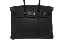 Load image into Gallery viewer, HERMES エルメス BIRKIN バーキン35 ブラック ゴールド金具 トリヨンクレマンス ハンドバッグ □H刻印 美品 中古 4b006171