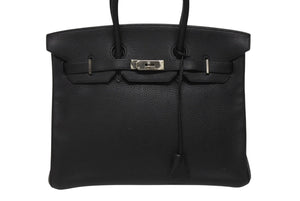 HERMES エルメス BIRKIN バーキン35 ブラック ゴールド金具 トリヨンクレマンス ハンドバッグ □H刻印 美品 中古 4b006171