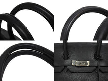 Load image into Gallery viewer, HERMES エルメス BIRKIN バーキン35 ブラック ゴールド金具 トリヨンクレマンス ハンドバッグ □H刻印 美品 中古 4b006171