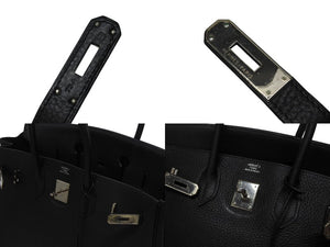 HERMES エルメス BIRKIN バーキン35 ブラック ゴールド金具 トリヨンクレマンス ハンドバッグ □H刻印 美品 中古 4b006171