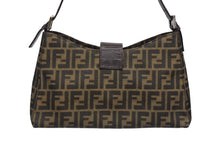 Load image into Gallery viewer, FENDI フェンディ マンマバケット ワンショルダーバッグ 26424 ズッカ柄 ブラウン キャンバス レザー シルバー金具 美品 中古 4b006181