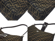 Load image into Gallery viewer, FENDI フェンディ マンマバケット ワンショルダーバッグ 26424 ズッカ柄 ブラウン キャンバス レザー シルバー金具 美品 中古 4b006181