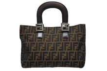 Load image into Gallery viewer, FENDI フェンディ ハンドバッグ トートバッグ ズッカ柄 キャンバス ブラウン ゴールド金具 美品 中古 4b006183