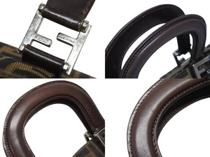 FENDI フェンディ ハンドバッグ トートバッグ ズッカ柄 キャンバス ブラウン ゴールド金具 美品 中古 4b006183