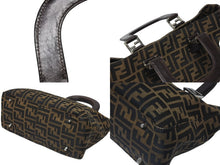 Load image into Gallery viewer, FENDI フェンディ ハンドバッグ トートバッグ ズッカ柄 キャンバス ブラウン ゴールド金具 美品 中古 4b006183