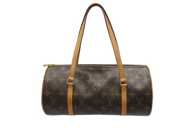 極美品 LOUIS VUITTON ルイヴィトン パピヨン30 ハンドバッグ M51385 筒型 モノグラムキャンバス ブラウン 中古 4b006188