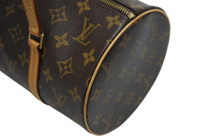 極美品 LOUIS VUITTON ルイヴィトン パピヨン30 ハンドバッグ M51385 筒型 モノグラムキャンバス ブラウン 中古 4b006188