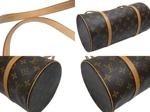 極美品 LOUIS VUITTON ルイヴィトン パピヨン30 ハンドバッグ M51385 筒型 モノグラムキャンバス ブラウン 中古 4b006188
