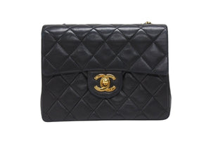 極美品 CHANEL シャネル ミニマトラッセ 17 チェーンショルダーバッグ 1番台 ラムスキン ココマーク ブラック ゴールド金具 中古 4b006189