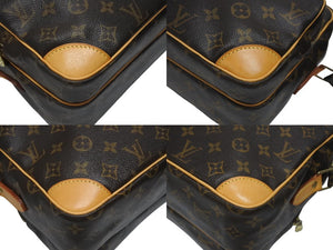 極美品 LOUIS VUITTON ルイヴィトン ナイル ショルダーバッグ M45244 モノグラム ブラウン PVC レザー ゴールド金具 中古 4b006192