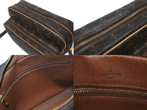 極美品 LOUIS VUITTON ルイヴィトン ナイル ショルダーバッグ M45244 モノグラム ブラウン PVC レザー ゴールド金具 中古 4b006192