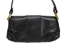 Load image into Gallery viewer, FENDI フェンディ ロゴプレート ミニハンドバッグ 8BK045 鞄 型押し レザー ブラック ゴールド金具 イタリア製 美品 中古 4b006196