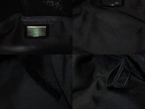 FENDI フェンディ ロゴプレート ミニハンドバッグ 8BK045 鞄 型押し レザー ブラック ゴールド金具 イタリア製 美品 中古 4b006196