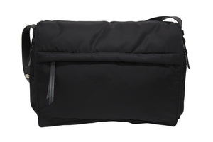 極美品 PRADA プラダ ラージ パデッド ショルダーバッグ 1BD256 Re-Nylon ナイロン トライアングルロゴ レザー ブラック 中古 4b006197