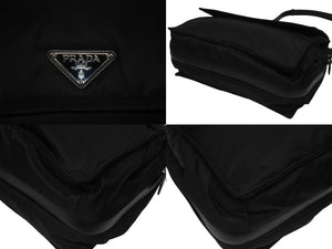 極美品 PRADA プラダ ラージ パデッド ショルダーバッグ 1BD256 Re-Nylon ナイロン トライアングルロゴ レザー ブラック 中古 4b006197