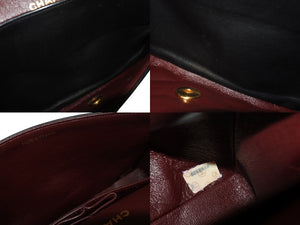 極美品 CHANEL シャネル マトラッセ23 Wフラップ Wチェーンショルダーバッグ A01113 2番台 ココマーク ラムスキン ブラック 中古 4b006199