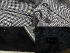 Christian Dior クリスチャンディオール レディディオール ミディアム 2WAY ハンドバッグ 千鳥格子 ブラック ホワイト 美品 中古 4b006201